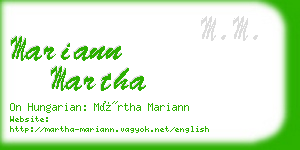 mariann martha business card